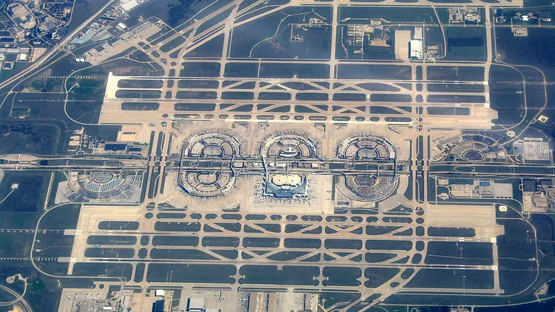 Actual view of Dallas Fort Worth International Airport